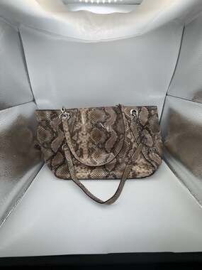 Mondani Snake Embossed Faux Leather Shoulder Tote Bag